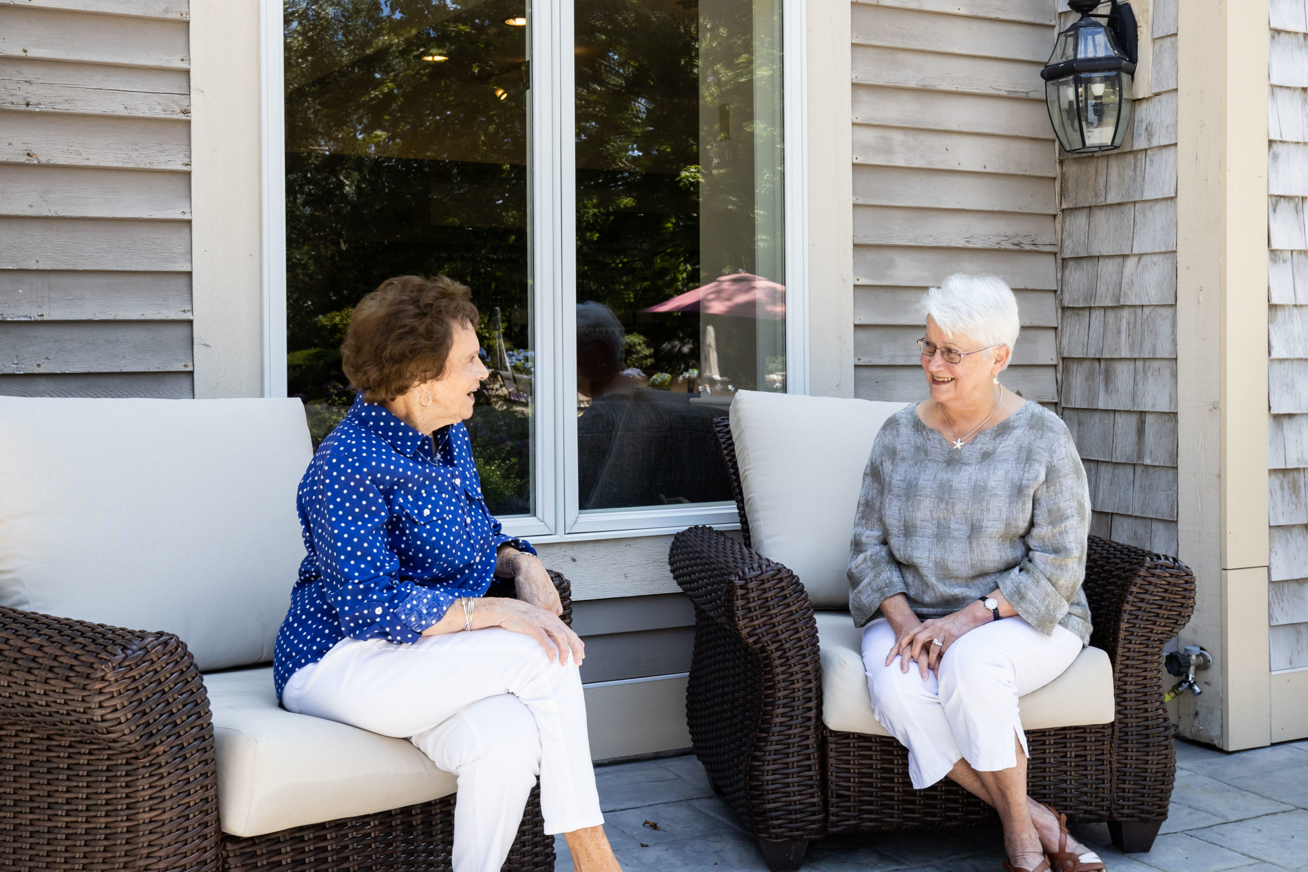 Seniors sitting outdoors